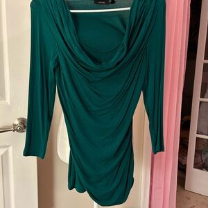 Elegant Green Draped Blouse
